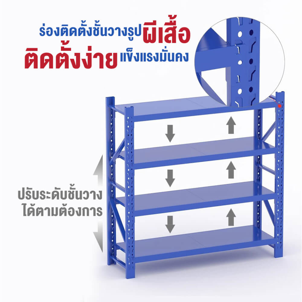 ชั้นวางของโล่ง 4 ชั้น ELIFE 200X200X60 ซม. สีเทา_4